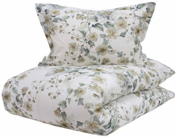 Billede af Turiform sengetøj - 140x220 cm - Lilly Beige - Blomstret sengetøj - 100% Bomuldssatin sengesæt hos Shopdyner.dk